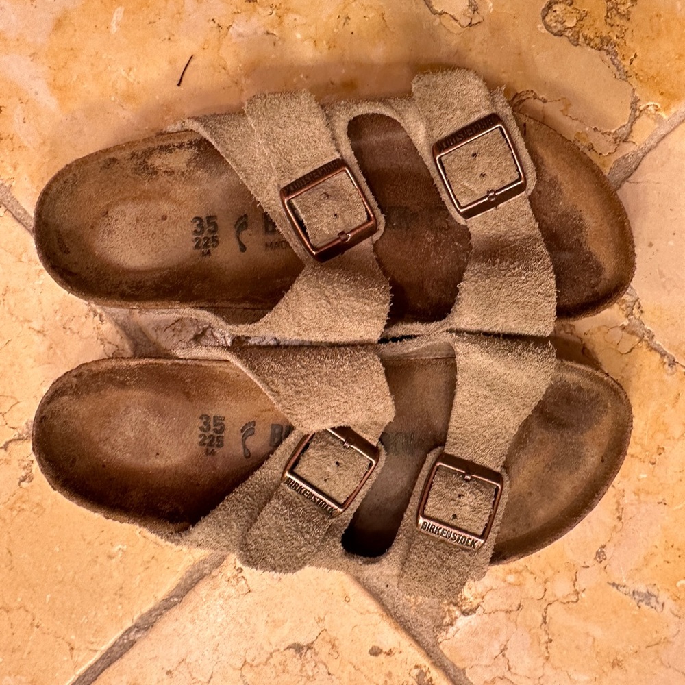 Birkenstock Arizona Taupe suede sandals